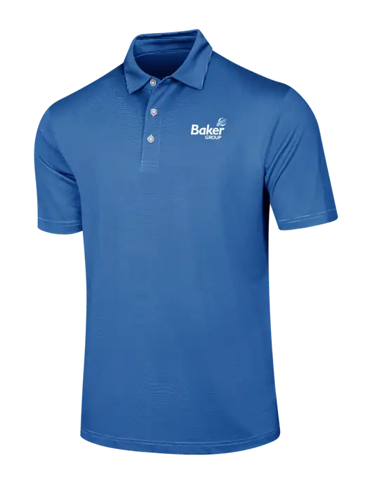 Callaway Royal Blue Fine Line Stripe Polo w/Baker Group Logo