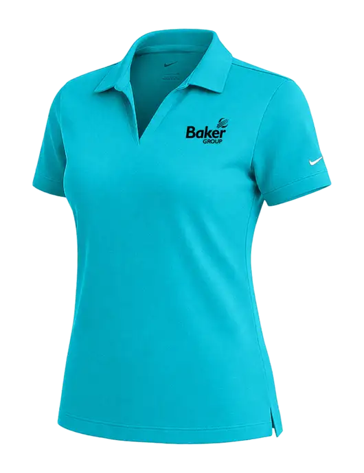 NIKE Sapphire Blue Womens Dri-Fit Micro Pique Polo w/Baker Group Logo