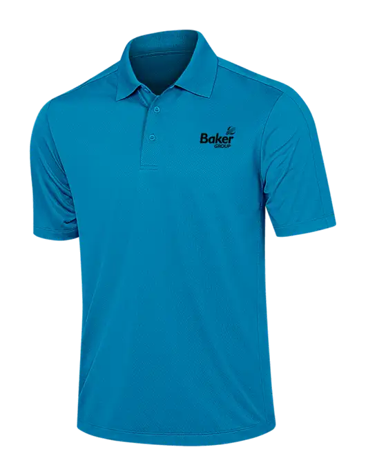 Sapphire Blue Diamond Textured Jacquard Polo w/Baker Group Logo