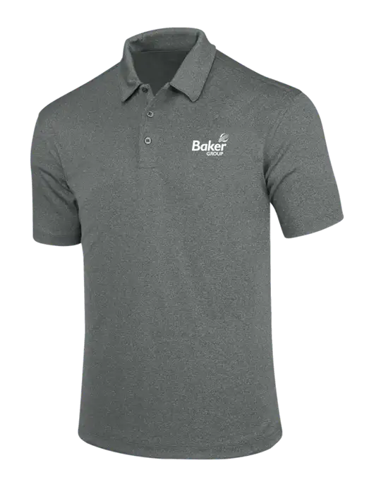 Charcoal Trace Heather Polo w/Baker Group Logo