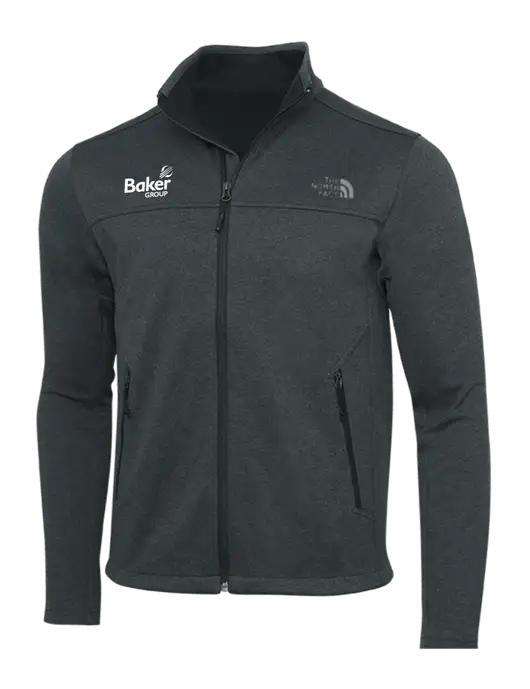 North Face Dark Grey Heather Ridgewall Soft Shell Jacket w/Baker Group Logo