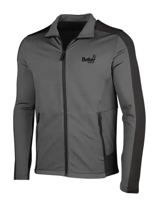 Medium Grey Heather Grid Fleece Jacket w/Baker Group Logo