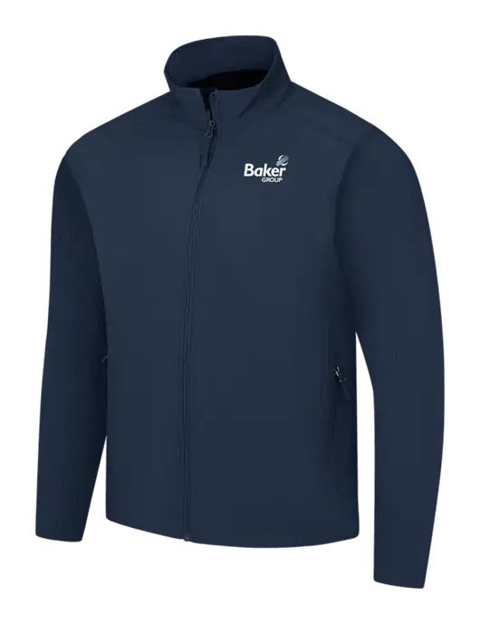 Navy Core Soft Shell Jacket w/Baker Group Logo
