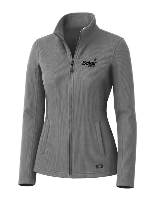 OGIO Medium Grey Womens Grit Fleece Jacket w/Baker Group Logo