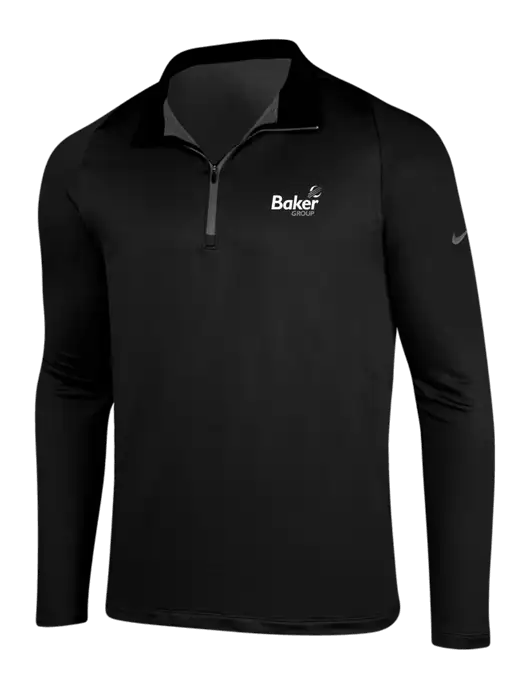 NIKE Black/Dark Grey Dry-Fit Stretch 1/2 Zip Cover-Up w/Baker Group Logo