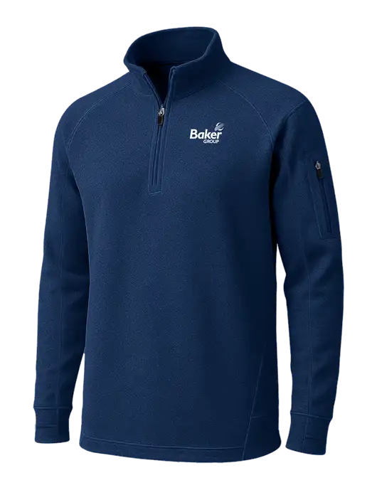 True Navy Tech Fleece 1/4 Zip Pullover w/Baker Group Logo