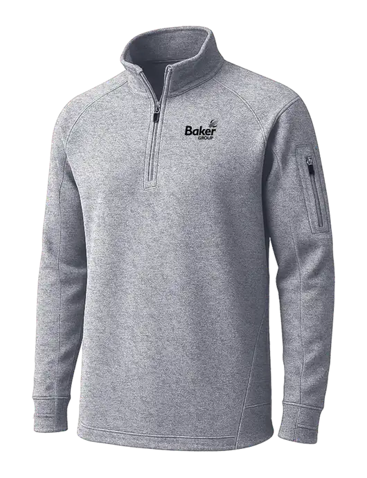 Grey Heather Tech Fleece 1/4 Zip Pullover w/Baker Group Logo