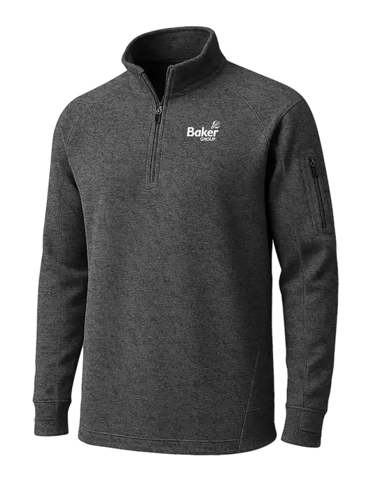Graphite Heather Tech Fleece 1/4 Zip Pullover w/Baker Group Logo