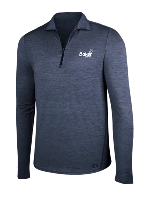 OGIO Blue Indigo Heather Endurance Force 1/4 Zip w/Baker Group Logo