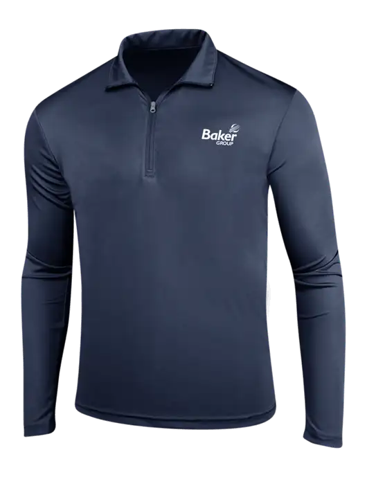 Navy PosiCharge Competitor 1/4 Zip Pullover w/Baker Group Logo