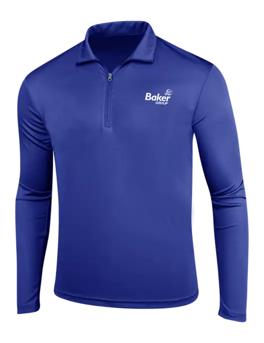 Dark Royal PosiCharge Competitor 1/4 Zip Pullover w/Baker Group Logo