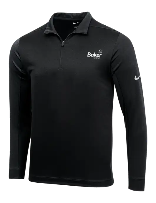 NIKE Black Dry 1/2 Zip Cover-Up w/Baker Group Logo