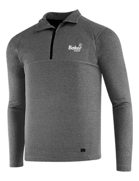 OGIO Dark Grey Heather Transition 1/4 Zip Pullover w/Baker Group Logo