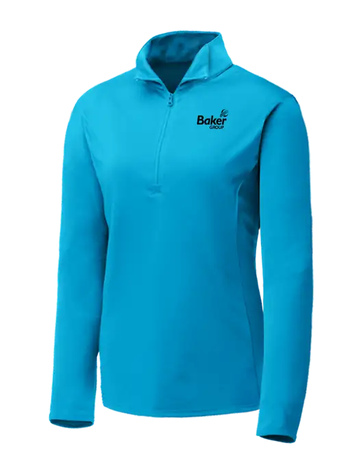Sapphire Blue Womens Posicharge Competitor ¼ Zip Pullover w/Baker Group Logo