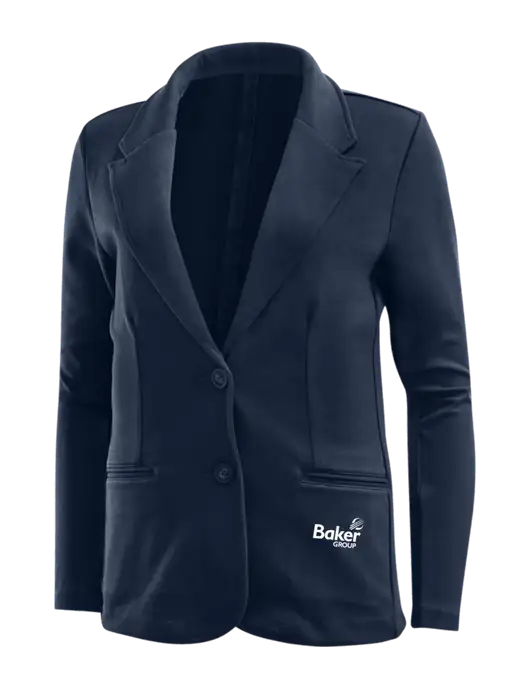 Deep Navy Womens Knit Blazer w/Baker Group Logo