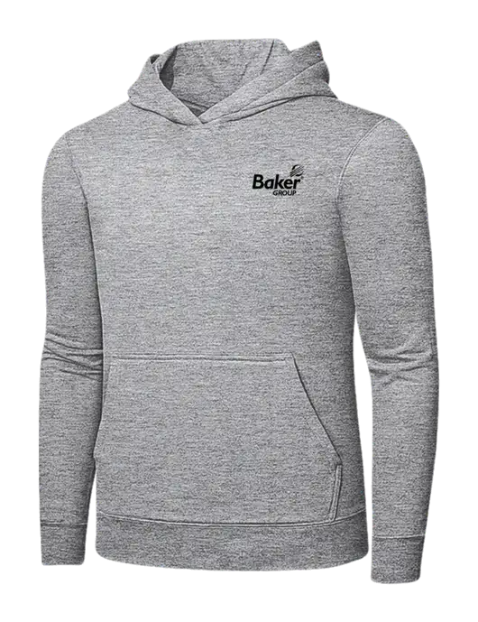 Light Grey Heather 7.8 oz Ring Spun Hooded Sweatshirt w/Baker Group Logo
