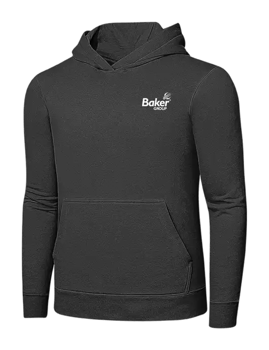 Charcoal 7.8 oz Ring Spun Hooded Sweatshirt w/Baker Group Logo