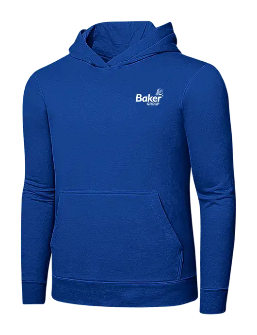 True Royal 7.8 oz Ring Spun Hooded Sweatshirt w/Baker Group Logo