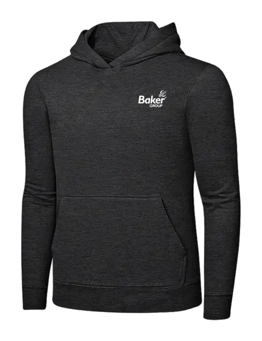 Dark Heather Grey 7.8 oz Ring Spun Hooded Sweatshirt w/Baker Group Logo