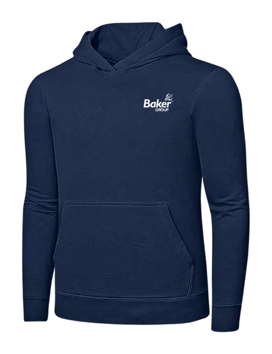 Navy 7.8 oz Ring Spun Hooded Sweatshirt w/Baker Group Logo