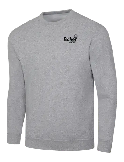 Light Grey Heather 7.8 oz Ring Spun Crew Sweatshirt w/Baker Group Logo