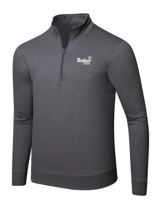 Charcoal 8.5 oz Ring Spun 1/4 Zip Pullover Sweatshirt w/Baker Group Logo