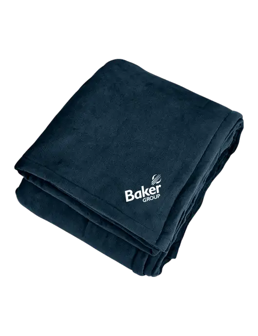 Mountain Lodge Navy Eclipse Blanket w/Baker Group Logo