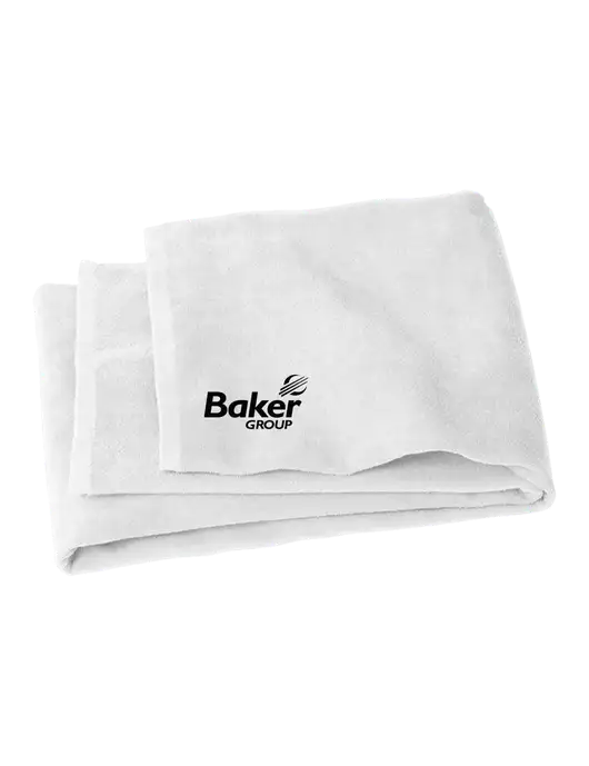 White Beach Towel w/Baker Group Logo