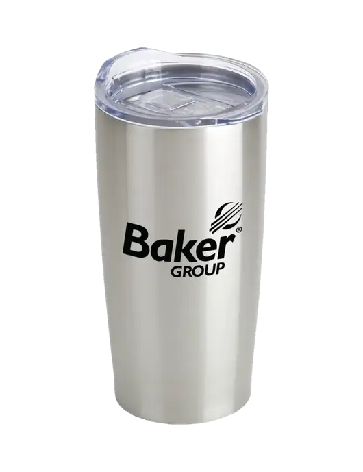 Society Silver 20 oz Insulated Tumbler w/Baker Group Logo