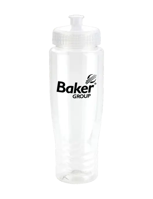Roam Clear 28 oz Eco-Polyclear Bottle with Push Pull Lid w/Baker Group Logo