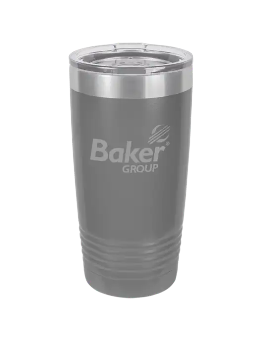 Polar Camel 20 oz Powder Coated Grey Vacuum Insulated Tumbler  w/Baker Group Logo