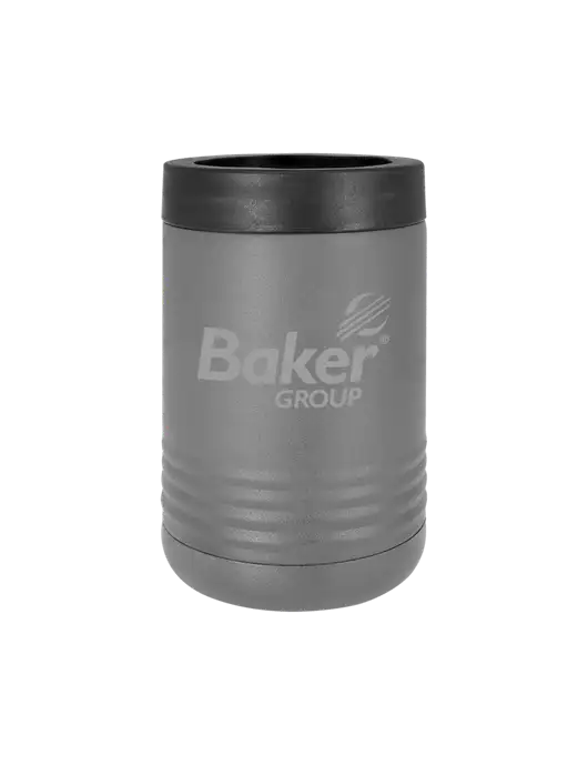 Polar Camel 12 oz Powder Coated Grey Vacuum Insulated Beverage Holder w/Baker Group Logo