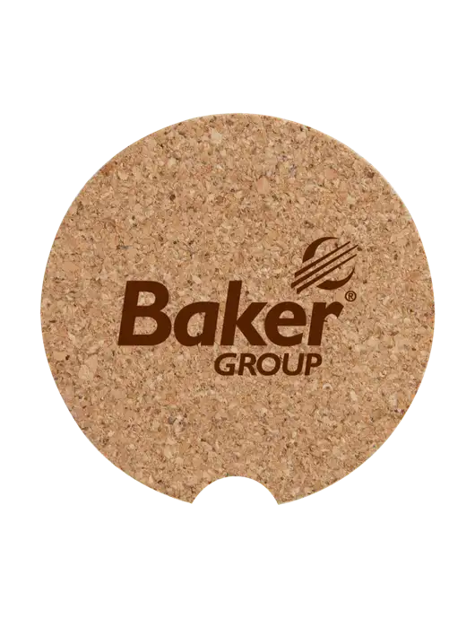 Cork Car Coaster, 2.5" w/Baker Group Logo