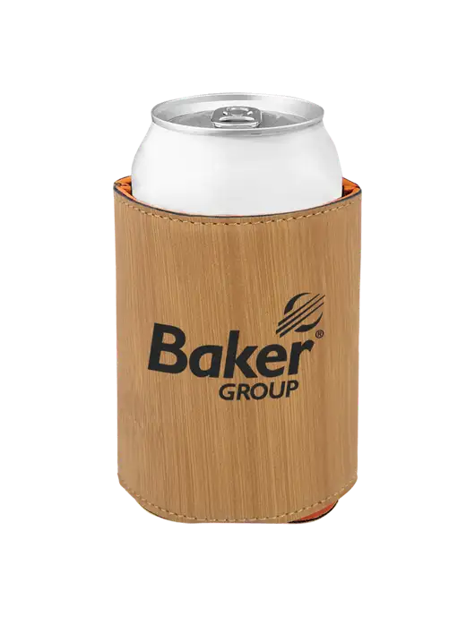Bamboo Leatherette Beverage Holder w/Baker Group Logo