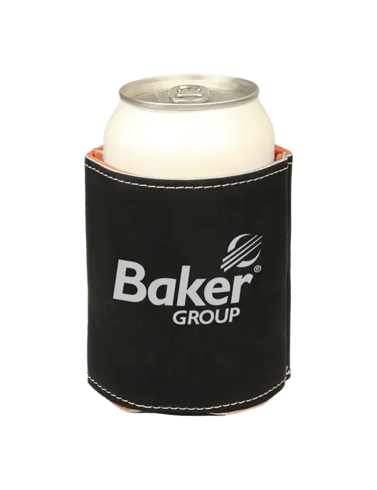 Black Leatherette Beverage Holder w/Baker Group Logo