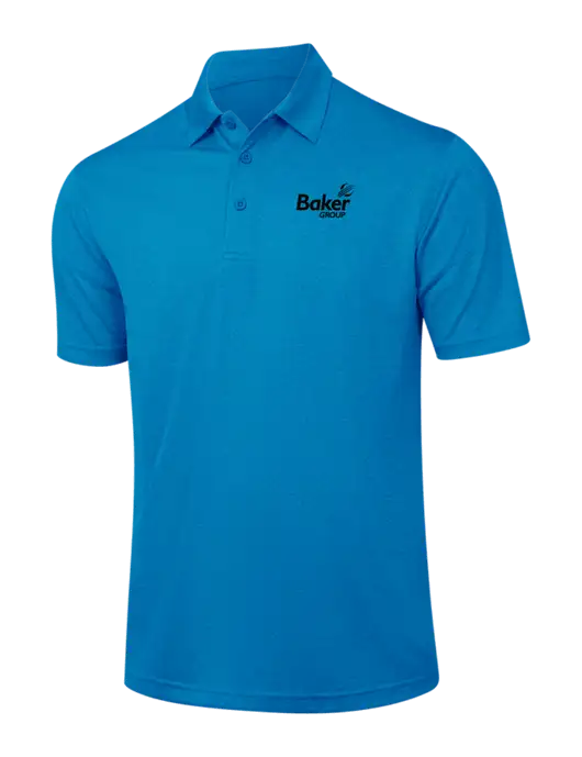 Sapphire Blue Heather Contender Polo w/Baker Group Logo