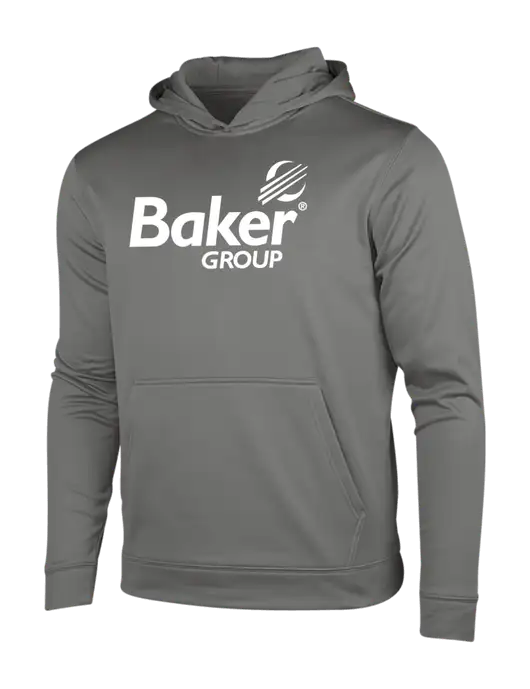 Dark Smoke Grey Sport-Wick Fleece Hooded Pullover w/Baker Group Logo