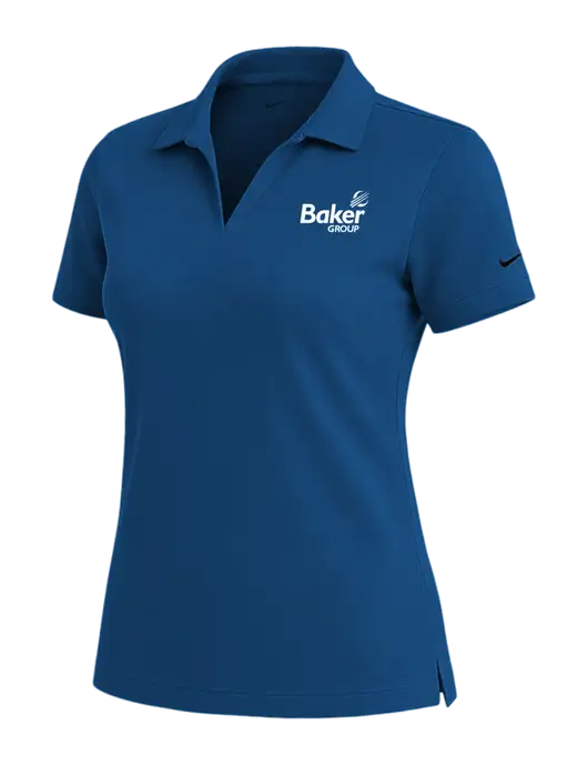 NIKE Dark Royal Womens Dri-Fit Micro Pique Polo w/Baker Group Logo