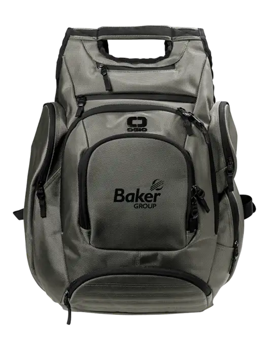 OGIO Medium Grey Metro Ballistic Laptop Backpack w/Baker Group Logo