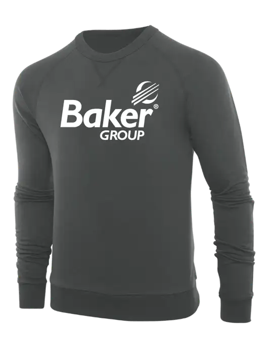 Allmade Charcoal Grey Organic French Terry Crewneck Sweatshirt w/Baker Group Logo