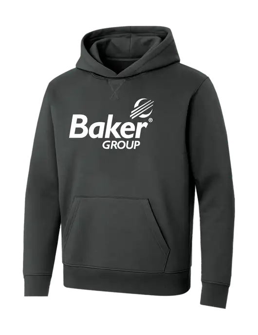Allmade Charcoal Grey Organic French Terry Pullover Hoodie w/Baker Group Logo