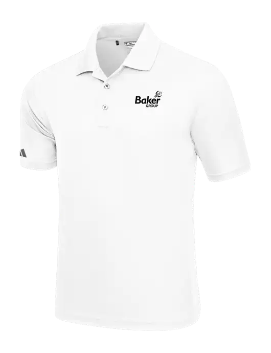 Adidas White Basic Sport Polo w/Baker Group Logo