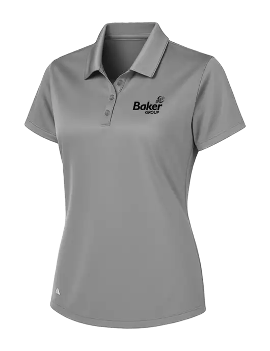 Adidas Light Grey Womens Basic Sport Polo w/Baker Group Logo