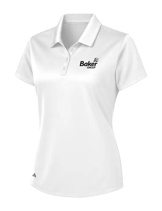 Adidas White Womens Basic Sport Polo w/Baker Group Logo