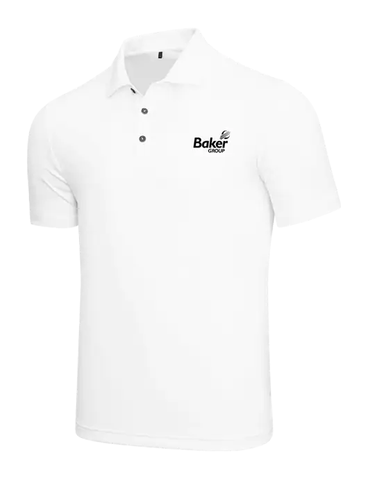 Adidas White  Performance Polo w/Baker Group Logo