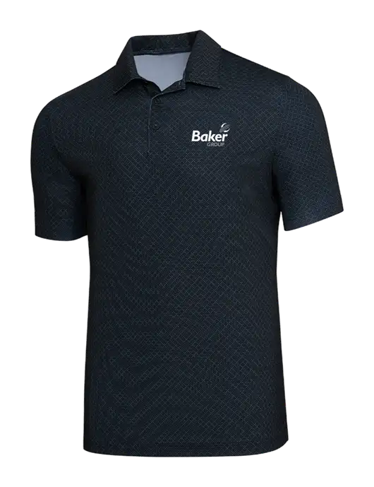 Adidas Black Diamond Dot Print Polo w/Baker Group Logo