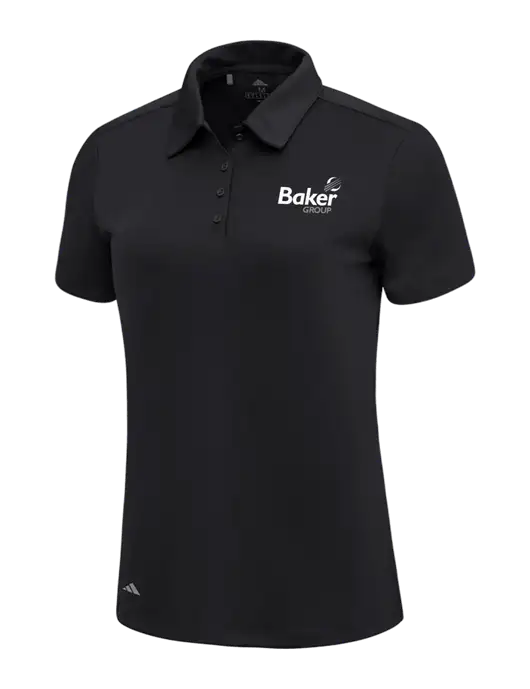 Adidas Black Womens Ultimate Solid Polo w/Baker Group Logo