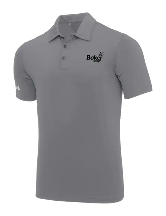 Adidas Medium Grey Ultimate Solid Polo w/Baker Group Logo