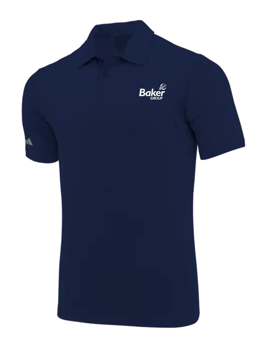 Adidas Navy Blue Ultimate Solid Polo w/Baker Group Logo