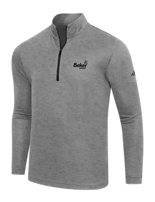 Adidas Black Heather  Lightweight Quarter Zip Pullover w/Baker Group Logo